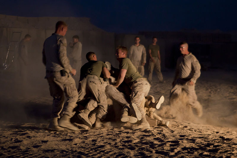 File:Combat respite, Deployed Marines build camaraderie during moonlight games 131020-M-ZB219-786.jpg