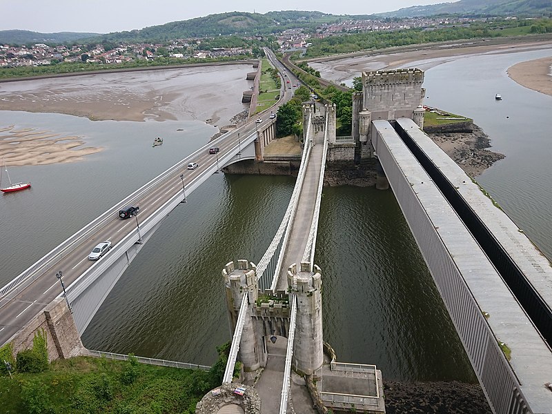 File:Conwy Castle View of Bridges.jpg