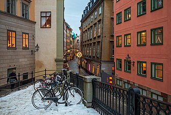 Ulice v Gamla stan, historickém centru Stockholmu