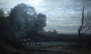 Camille Corot, Le Repos des chevaux • Après 1855.