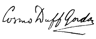 signature de Cosmo Edmund Duff Gordon