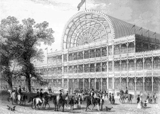 The Crystal Palace (1851) was one of the first buildings to have cast plate glass windows supported by a cast-iron frame
