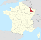 Lage des Departements Meurthe-et-Moselle in Frankreich