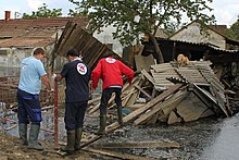 A picture showing the The FOUR PAWS disaster relief team has started its mission supporting the Serbian crises team and have already provided food, medical care and rubber boats to quickly reach severely affected regions.