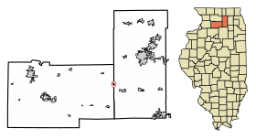 DeKalb County Illinois Incorporated and Unincorporated areas Lee Highlighted.svg