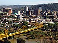 Die Eisenbahnbrücke über den Río Cautín zwischen Temuco und Padre Las Casas