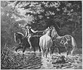 Die Gartenlaube (1880) b 521.jpg Pferde in der Schwemme. Zeichnung von Gustav Jäger in München