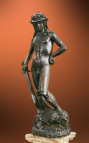 Bronze David by Donatello, 15th century Donatello - David - Florenca.jpg