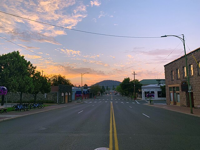 View of Pilot Butte from downtown, 2022