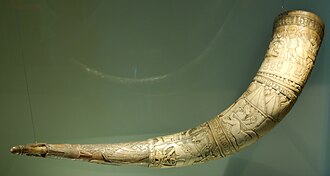 Drinking horn made by Brynjolfur Jonsson of Skard, Iceland, 1598 Drinking Horn - Brynjolfur Jonsson of Skard, South Iceland - 1598.jpg