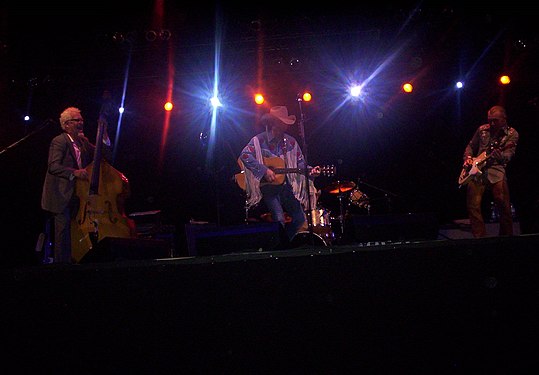 Dwight Yoakam playing a concert in a marquee tent in Cork, Ireland