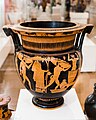 Early classical Attic red figure column krater - ARV extra - Dionysos and satyrs at vintage - maenad between satyrs - Athens NAM 15112 - 09