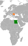 Location map for Egypt and Romania.