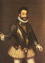 Emmanuel Philibert, Duke of Savoy (1528-1580), founder and first Grand Master of the combined Order of Saints Maurice and Lazarus in recognition by Pope Gregory XIII Emmanuel Philibert of Savoy (1580).jpg