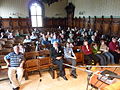 Esperanto: Rigardo el la podio sur la publikon dum solenaĵo dum Esperanta Vikimanio 2011 en Svitavy.