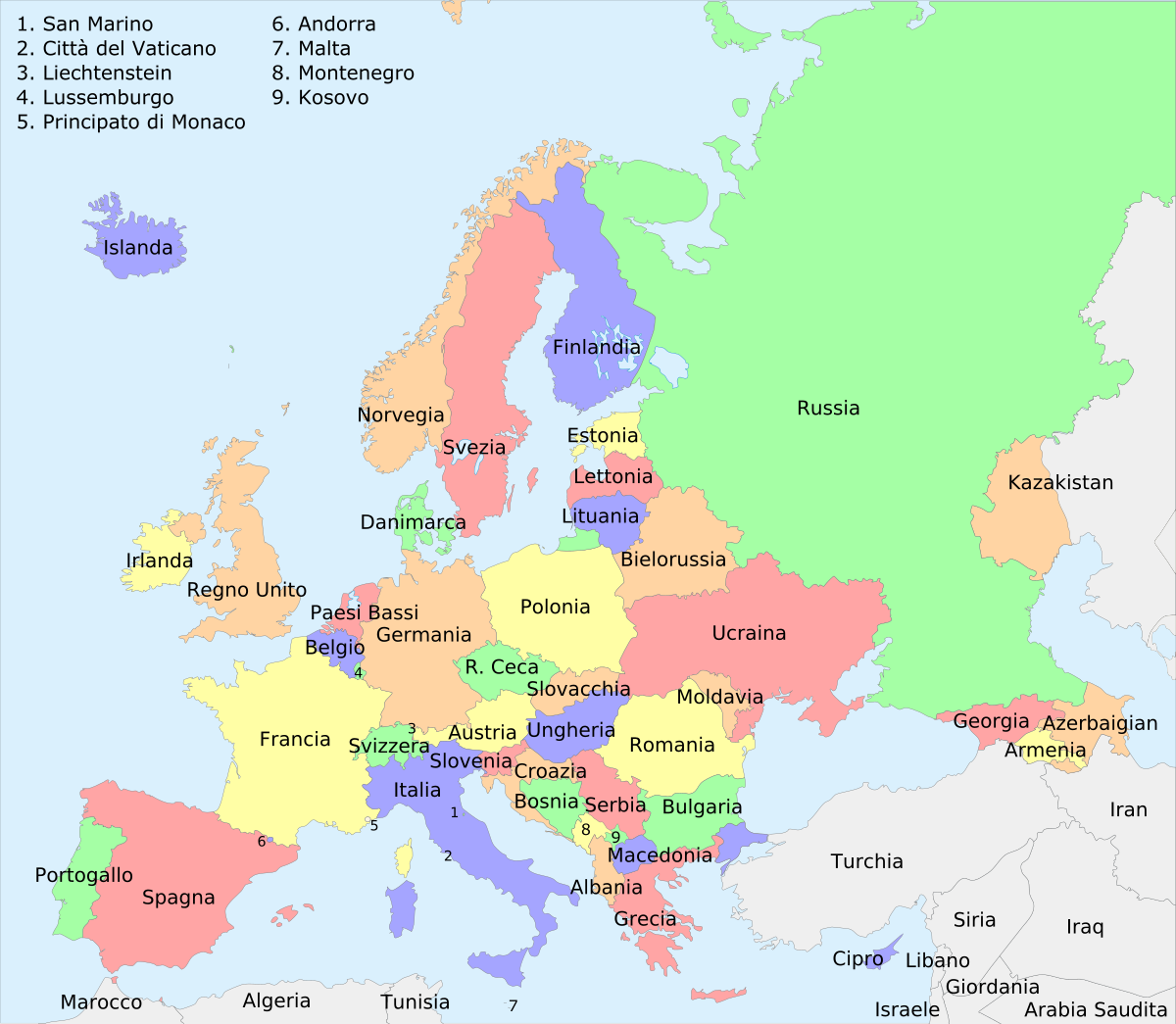 EUROPA CENTRALE FISICA - POLITICA \ Carta Geografica - Studio