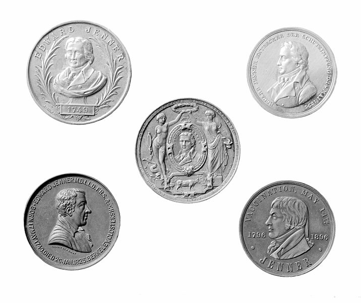 File:Five medallions struck in honour of E. Jenner Wellcome M0011024.jpg