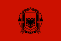 Flag of Albania, during Italian rule. Flag of Albania (1939).svg