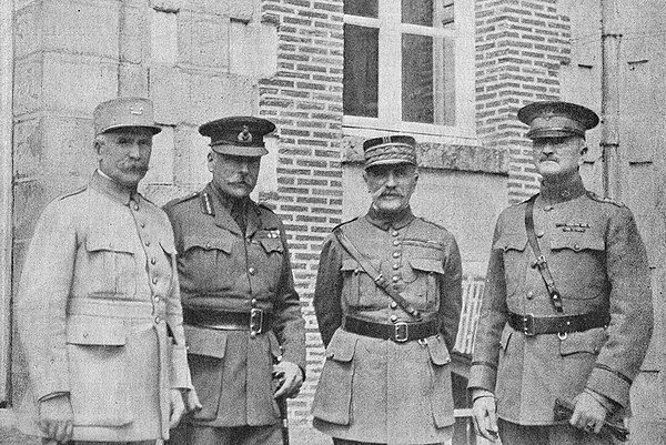 Pétain, Haig, Foch and Pershing in 1918
