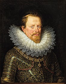 Frans Pourbus the younger - Portrait of Vincenzo Gonzaga, Duke of Mantua, wearing armour and the Order of the Golden Fleece.jpg