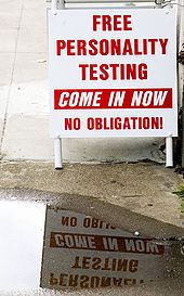 Sign advertising Scientology personality tests Free personality testing.jpg