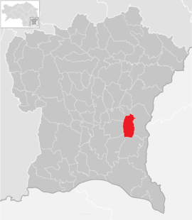 Poloha obce Frutten-Gießelsdorf v okrese Südoststeiermark (klikacia mapa)