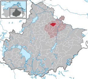 Poziția Gültz pe harta districtului Mecklenburgische Seenplatte
