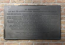 Gedenktafel für die Häftlinge des ehemaligen KZ-Außenlagers