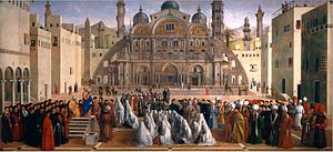 Markus preikar i Alexandria av Gentile og Giovanni Bellini, 1504–7.