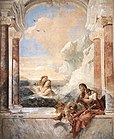 ジョヴァンニ・バッティスタ・ティエポロ『アキレウスを慰めるテティス』（1757年） ヴェネツィア、ヴァルマラーナ・アイ・ナーニ邸（イタリア語版）所蔵