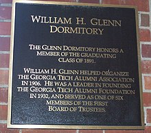 A commemorative plaque on Glenn Hall Glenn Hall plaque.jpg