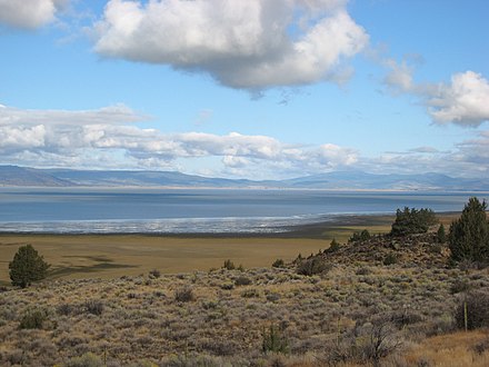 Like other lakes in the high desert, Goose Lake was formed when glaciers melted after ice ages during the Pleistocene epoch.