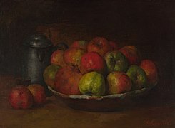 Appels en granaatappels in een kopje, 1871