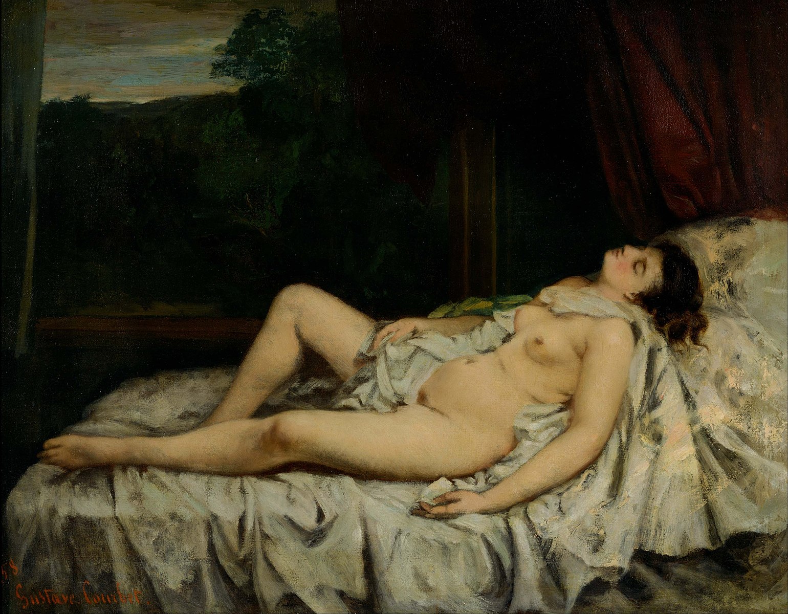 Courbet nudes : Gustave Courbet, <em>Sleeping Nude</em>, 1858