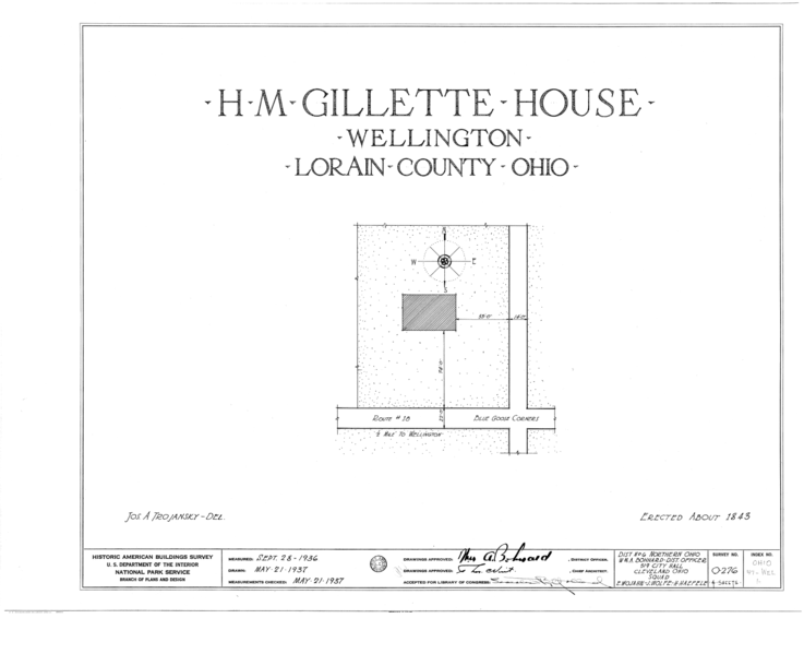 File:H. M. Gillette Residence, Route 18, Blue Goose Corners, Wellington, Lorain County, OH HABS OHIO,47-WEL,1- (sheet 0 of 4).png