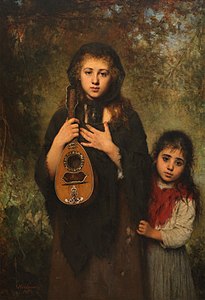 Two girls label QS:Len,"Two girls" 1894