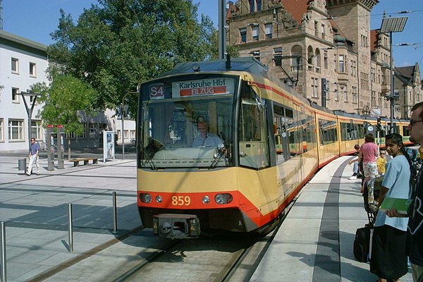 Stadtbahn street running, in Heilbronn