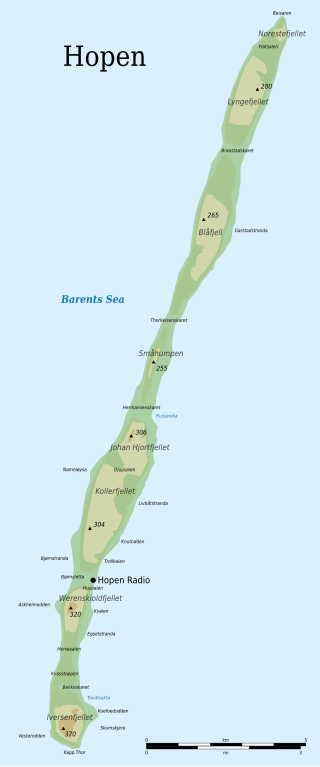 <span class="mw-page-title-main">Hopen (Svalbard)</span> Island in the southeastern part of the Svalbard archipelago, Norway