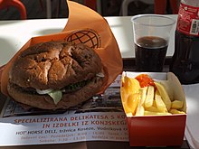 A horse meat hamburger in restaurant Hot' Horse, Ljubljana, Slovenia: Horse meat is a national delicacy in Slovenia.