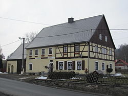 Half-timbered building of a pub