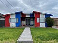 Home in Altona North painted in Western Bulldogs team colours