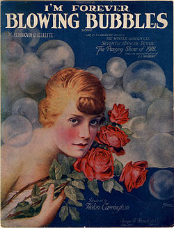 Sheet music from the revue's hit song I'm Forever Blowing Bubbles (sheet music cover).jpeg