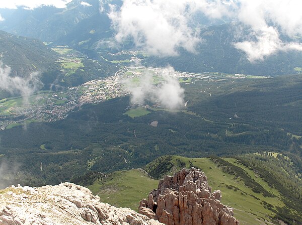 Imst seen from the Vordere Platteinspitze (2565 m)