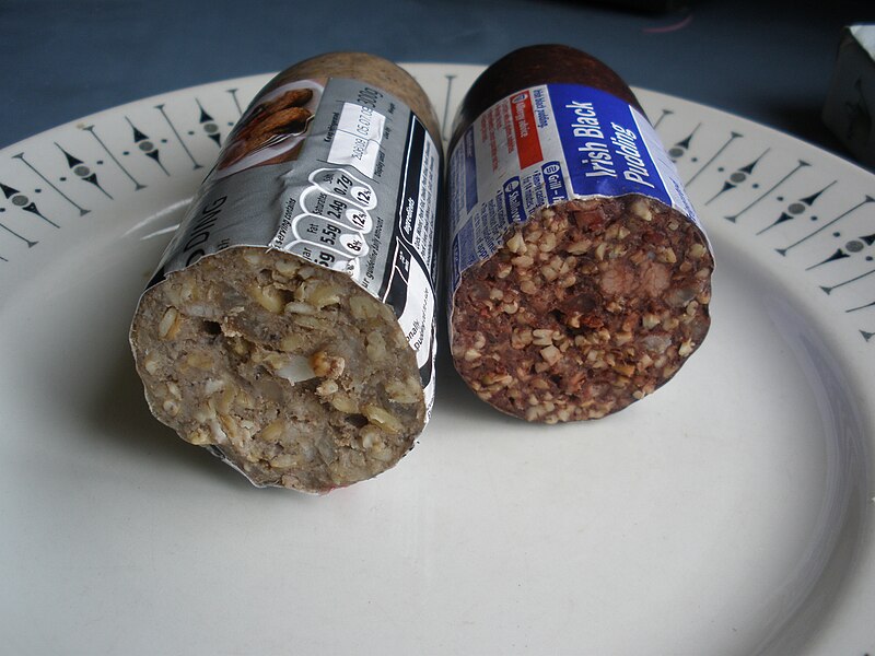 File:Irish white and black puddings.JPG