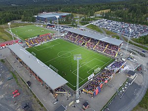 Aerial view of the Jämtkraft Arena