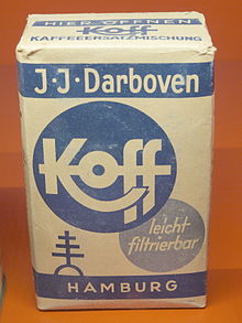 German coffee substitute, Koff, by J.J. Darboven (mid 20th century) JJ Darboven Koff.jpg