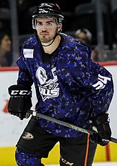 Megna with the San Diego Gulls in 2015 Jaycob Megna (cropped).jpg