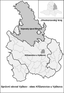 Křižanovice u Vyškova na mapě