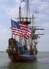 A modern replica of an early 17th-century pinnace