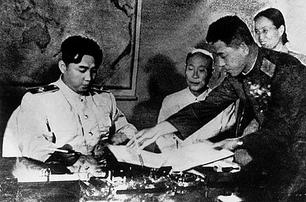 Kim signs the Korean Armistice Agreement